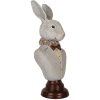 Clayre & Eef 6PR5361 Decoratie Borstbeeld Konijn Grijs Bruin 15x13x39 cm