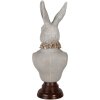 Clayre & Eef 6PR5361 Decoratie Borstbeeld Konijn Grijs Bruin 15x13x39 cm