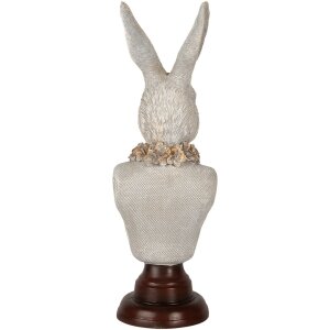 Clayre & Eef 6PR5362 Decoratie Borstbeeld Konijn Grijs 13x12x39 cm