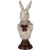 Clayre & Eef 6PR5362 Decoratie Borstbeeld Konijn Grijs 13x12x39 cm