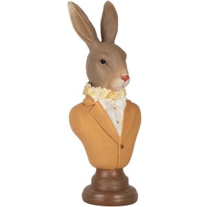 Clayre & Eef 6PR5363 Decoratie Borstbeeld Konijn Bruin Oranje 7x5x19 cm