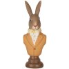 Clayre & Eef 6PR5363 Decoratie Borstbeeld Konijn Bruin Oranje 7x5x19 cm