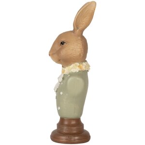Clayre & Eef 6PR5364 Decoratiebuste Konijn Bruin Groen 6x5x18 cm Polyresin