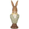Clayre & Eef 6PR5364 Decoratiebuste Konijn Bruin Groen 6x5x18 cm Polyresin