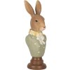 Clayre & Eef 6PR5364 Decoratiebuste Konijn Bruin Groen 6x5x18 cm Polyresin