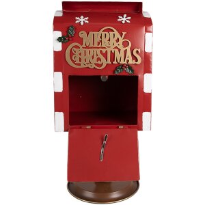 Clayre & Eef 6Y5633 Brievenbus Roodbruin 27x22x51 cm Kerst in landelijke stijl