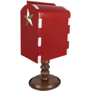 Clayre & Eef 6Y5633 Brievenbus Roodbruin 27x22x51 cm Kerst in landelijke stijl