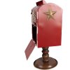 Clayre & Eef 6Y5633 Brievenbus Roodbruin 27x22x51 cm Kerst in landelijke stijl