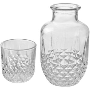 Clayre & Eef 6GL4720 Karaf met glas Classic 550 ml 150 ml Transparant