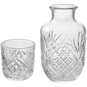 Clayre & Eef 6GL4721 Karaf met Glas 9x19cm 150/550ml Transparant