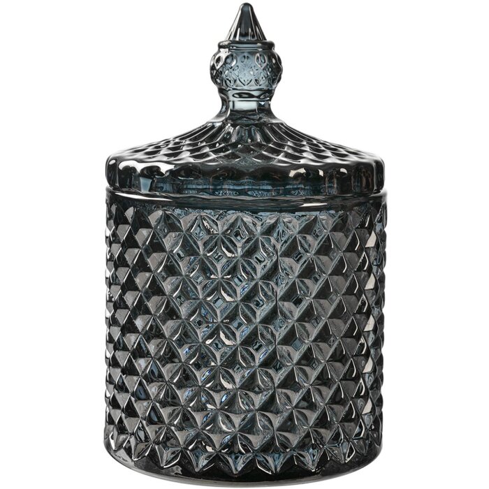 Clayre & Eef 6GL4722 Voorraadpot met deksel Grijs Ø 9x14 cm Classic