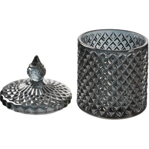 Clayre & Eef 6GL4722 Voorraadpot met deksel Grijs Ø 9x14 cm Classic