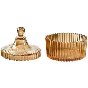 Clayre & Eef 6GL4724 Voorraadpot geel Ø10x12 cm met deksel