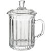 Clayre & Eef 6GL4727 Beker met Deksel Glas 250 ml Geribbeld