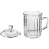 Clayre & Eef 6GL4727 Beker met Deksel Glas 250 ml Geribbeld