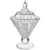 Clayre & Eef bonbonnière glas Ø12x19cm met deksel reliëf motief transparant
