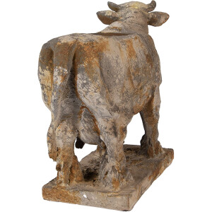 Clayre & Eef 6MG0110 Bloempot Koevorm Grijwit 36x15x28 cm Antieke Stijl