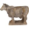 Clayre & Eef 6MG0110 Bloempot Koevorm Grijwit 36x15x28 cm Antieke Stijl