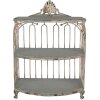 Clayre & Eef 6Y5719 IJzeren Wandrek Groen-Beige 38x23x55 cm Vintage Stijl