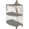 Clayre & Eef 6Y5719 IJzeren Wandrek Groen-Beige 38x23x55 cm Vintage Stijl