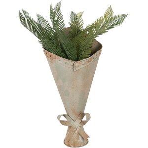 Clayre & Eef bloempot ijzer groene tinten vintage look 50 cm