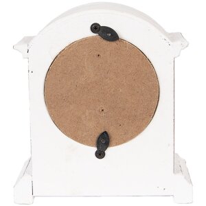 Clayre & Eef 6KL0831 Tafelklok Witbruin 13x7x14 cm Glas Hout Landelijke Stijl