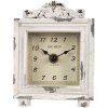 Clayre & Eef 6KL0832 Tafelklok Vintage Grijs-Beige 10x6x14 cm 1xAA Glas Hout
