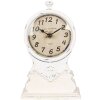 Clayre & Eef 6KL0833 Tafelklok Wit Beige Glas Hout 14x6x23 cm 1xAA Vintage