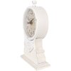 Clayre & Eef 6KL0833 Tafelklok Wit Beige Glas Hout 14x6x23 cm 1xAA Vintage