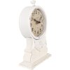 Clayre & Eef 6KL0833 Tafelklok Wit Beige Glas Hout 14x6x23 cm 1xAA Vintage