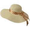 Juleeze JZHA0122 Hoed Beige 57 cm gestippeld satijnen band licht ademend