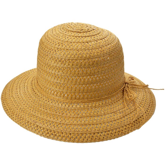 Juleeze JZHA0124 dameshoed bruin 57 cm strohoed met strik zomerhoed elegant