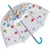 Juleeze JZUM0093 Paraplu Transparant vlindermotief Ø 90x82 cm Blauw