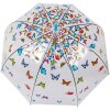 Juleeze JZUM0093 Paraplu Transparant vlindermotief Ø 90x82 cm Blauw