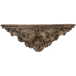 Clayre & Eef 5MG0059 Wandconsole Bruin-Grijze Magnesiumoxide 73x21x29 cm