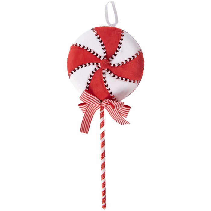 Clayre & Eef 66108 Hanger Lolly Rood Wit 17x6x41 cm Kunststof