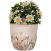 Clayre & Eef 6CE1974S Decoratie Bloempot Beige Roze Groen Ø 13x11 cm