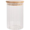 Clayre & Eef 6GL4719L Voorraadpot met deksel bamboe Ø 8x18 cm glas hout
