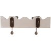 Clayre & Eef 6H2400 Kapstok Wandkapstok 2 haken Antieke stijl Wit 23x6x10 cm