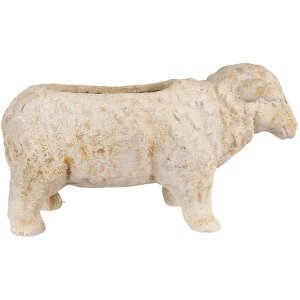 Clayre & Eef 6MG0114 Decoratie Bloempot Beige Bruin 48x19x26 cm Landelijke stijl
