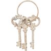 Clayre & Eef Decoratie Sleutelbos IJzer Beige Bruin 19cm Vintage Look