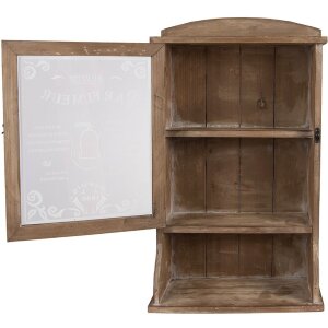 Clayre & Eef 50812 Muurkast Bruin 32x15x54 cm Vintage Glasdeur