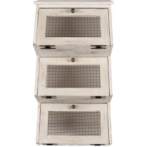 Clayre & Eef 5H0732 Wandkast Wandplank landelijke stijl wit bruin 33x25x61 cm