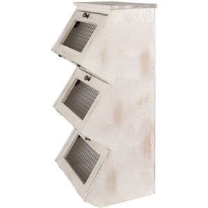 Clayre & Eef 5H0732 Wandkast Wandplank landelijke stijl wit bruin 33x25x61 cm
