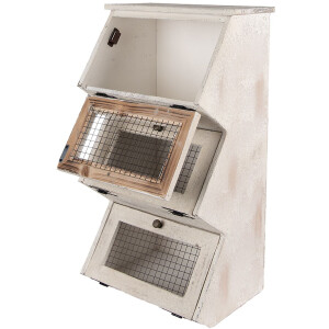 Clayre & Eef 5H0732 Wandkast Wandplank landelijke stijl wit bruin 33x25x61 cm