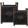 Clayre & Eef 5Y1293 Bloempot Set van 2 Barok Stijl Zwart Ijzer Interieur