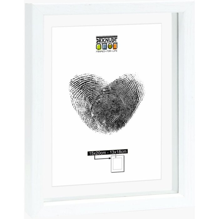Deknudt S68SG1 Glaslijst met Houten Rand Wit - Zwevend Effect 15x20 cm
