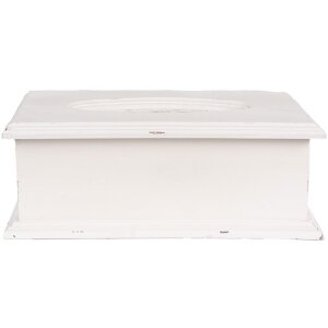 Clayre & Eef 6H2396 Zakdoekdoos Wit Hout 28x16x10 cm...