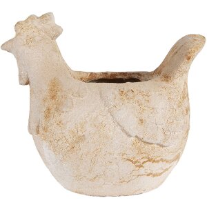 Clayre & Eef 6MG0108 Decoratie Bloempot Beige Bruin 31x20x27 cm Landelijke stijl