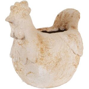 Clayre & Eef 6MG0108 Decoratie Bloempot Beige Bruin 31x20x27 cm Landelijke stijl